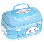 Roffatide Anime Cinnamoroll Lunch Bag for Man Woman Leakproof Lunch Box Large Compartment Lunch Container Tote for Work Travel Blue