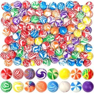 Noamus 100 Pack Colorful Small Bouncy Balls, 32mm Assorted Rubber Bounce Balls, Bulk Mixed Pattern High Bouncing Balls, Party Favors for Kids, Birthday Gift, School Prizes(1.25 in)