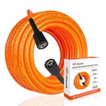 1/4 Pressure Washer Hose 50 FT 3600 PSI, Ufixed Power Washer Hose Kink Free High Pressure Hose M22 14MM Solid Brass Fittings Pressur Washer Replacement Hose Light Weight Orange-red