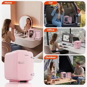 YASHE Mini Fridge 4L – Compact Pink Portable Refrigerator