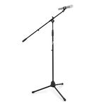 Tiger MCA68-BK Microphone Boom Stand, Mic Stand with Free Mic Clip - Black