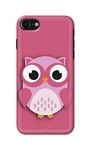 PRINTFIDAA Pink Cute owl Printed Designer Hard Case for Apple iPhone 7 (4.7") / iPhone 8 (4.7") / iPhone SE 2020, A1778, A1660 Back Cover -(1X) GOD1007