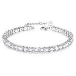 Ankle Bracelets for Women,Sterling Silver Ankle Bracelets,JDGEMSTONE Zircon Silver Anklets for Women,Bling Women's Anklets,Gift for Birthday,Anniversary,Summer Tennis Ankle Bracelet for Women 9.5+2in