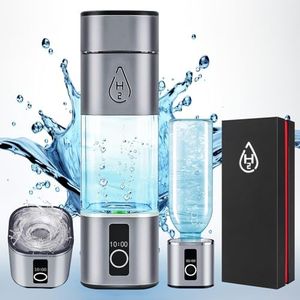 Hydrogen Water Bottle, Hydrogen Water Bottle Generator for 6000ppb, SPE and PEM Hydrogen Machine, 280ML Portable Hydrogen Generator for Healthy Improve, Sport, Gift, Gray