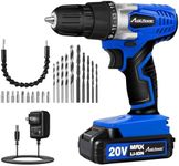 AVID POWER 20V MAX Lithium lon Cordless Drill Set, Power Drill Kit with Battery and Charger, 3/8-Inch Keyless Chuck, Variable Speed, 16 Position and 22pcs Drill Bits (Blue)