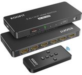 HDMI Switch 5 In 1 Out, HDMI Splitter 4K with Remote Auto HDMI Switcher Supports 4K 3D UHD, Switch HDMI Splitter for PS5, PS4, PS3, DVD, Blu-ray, Xbox, Fire Stick, Roku, PC, TV