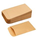 kuou 100 Pcs Small Brown Envelopes, Mini Kraft Paper Seeds Coin Wages Envelops Wedding Birthday Mother's Day Greeting Card Envelope Bags for Packing Storing Small Tiny Money Beads(6*10cm/2.4*3.9inch)