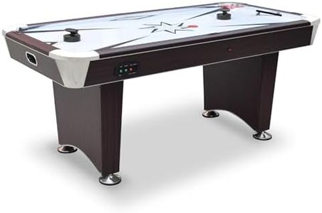 Hathaway Midtown II 6 Ft Air Hockey Table for Family Game Room - with LED Scoring, High-Powered Blower, Pedestal Legs, Strikers & Pucks - Dark Cherry Finish