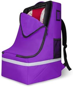 LARIPOP Car Seat Travel Bag for Airplane,Infant Seat Travel Bag with Shoulder Strap,Padded Car Seats Backpack with Reflective Stripes,Large Carseat Carrier Bag Travel Car Seat Cover,Purple