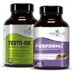 End2End Nutrition Testo-10X And Performx Natural Testosterone Booster Supplement For Men With Shilajit,Tribulus,Ashwagandha,Safed Musli Tablet Strength,Stamina And Performance(Combo Pack)-60X2 N