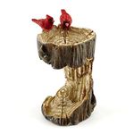 Top Collection 4380 Miniature Fairy Garden & Terrarium Mini Stump Bird Bath Statue with Cardinals, Small