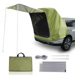 Bumbee SUV Tailgate Tent Car Roof Canopy and Poles with Awning Shade, Outdoor Hatchback Rear Shelter, Roof Canopy, Waterproof Bug Protection, Fits for MPVs CUVs Van, Green