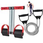 SUREFIT Tummy Trimmer with Toning Tube – Dual Spring Ab Exerciser & Resistance Band for Core Strength, Waist Toning, and Full-Body Fitness – Portable Home Gym Equipment for All Fitness Levels