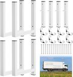 Hmxknlv Aluminum Trailer Ladder Rack, 4 Racks, Side Mount, Enclosed Trailer, with Buffle and D-Hook for Side Wall