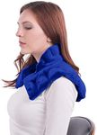 Mars Wellness Heated microwavable Neck and Shoulder Wrap - Herbal Hot/Cold Deep Penetrating Weighted Herbal Aromatherapy Shoulder and Neck Therapy Wrap - Made in The USA (Slate Blue)