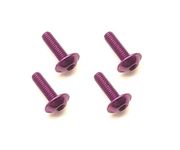 RC Model Square R/C M3 x 10mm Aluminum Button Head Hex Screws (Flanged) Purple (4 pcs)
