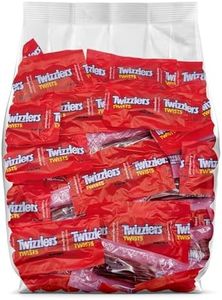 Twizzlers Strawberry Licorice Candy - 95 Strawberry Twizzlers Individually Wrapped Fun Size Candy - Bulk Individually Wrapped Twizzlers Twists Strawberry Red Candy - 95 Pieces