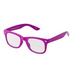 Purple Childrens Classic Clear Lens Glasses Fames Fake Glasses Frames with Lenses for Fancy Dress World Book Day Boys Girls Nerd Glasses Geek Hipsters Style Kids Dress Up Costume Glasses