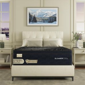 SlumberCool MAX 3Z Plush Euro Top Cooling Hybrid Mattress – 14" CALI King Gel Memory Foam & Zoned Lumbar Support Coils, GlacierTex MAX Cooling Cover, Pressure Relief Mattress for Side & Hot Sleepers