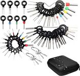 DACUAN Terminal Removal Tool Kit, 62 PCS Terminal Ejector Kit Depinning Key Tool Set Depinning Tool Electrical Connector Pin Removal Tool Kit for Auto Repair Key Removal Tools Universal with Bag