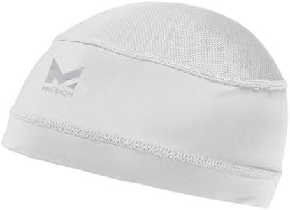 MISSION Cooling Helmet Liner Skull Cap - Cools When Wet Liner for Helmets and Hats - UPF 50 Sun Protection, White, One Size