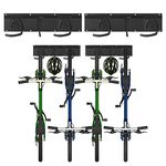 Sinoer Bike Storage Rack, Bike Hangers, 4 Bicycles + 2 Helmets, Bike Wall Mount, Bike Racks, Bike Hooks,Vertical Bike Hanger Holds up to 66lbs