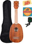 Kala KA-P Mahogany Pineapple Soprano Ukulele Bundle with Gig Bag, Clip-On Tuner, Austin Bazaar Instructional DVD, and Polishing Cloth