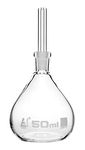 EISCO Specific Gravity Bottle, 50ml - Flat Bottom with Perforated Stopper - Borosilicate Glass Labs