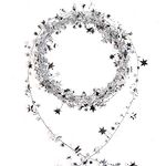 VEYLIN 25ft Star Shaped Tinsel Wire Garland for Christmas Trees Decoration (Silver)