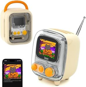 Divoom Tiivoo-2 Retro Bluetooth Speaker, FM Radio, Pixel Art Display, Cream