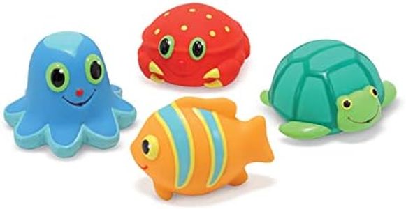 Melissa & Doug Sunny Patch Seaside Sidekicks Squirters With 4 Squeeze-and-Squirt Animals - Water Toys for Kids