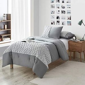Byourbed Knit and Loop Textured Twin XL Comforter - Alloy/Glacier Gray