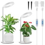 Kullsinss Grow Lights for Indoor Plants Full Spectrum, Plant Grow Light with Metal Base, 37" Height Adjustable Desk Plant Light for Indoor Growing with 6H 12H 16H Timer, 3 Spectrum Modes, 2 Pack