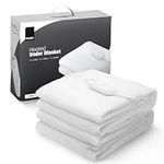 KEPLIN White Electric Heated Blanket for Bed - 137 x 165 cm King Size Bed Warmer | Soft Electric Blanket, Heated Duvet, Polyester Fleece Underblanket | Remote Control with 3 Heating Settings