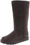 BEARPAW Women's Elle Tall Chocolate Size 6 | Women's Boot Classic Suede | Women's Slip On Boot | Comfortable Winter Boot