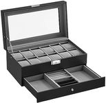 SONGMICS Watch Box, Watch Box, Glas