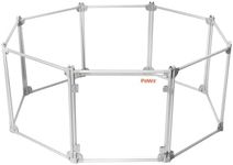 PaWz Pet Clear Playpen 8 Panels, Indoor Outdoor Dog Play Pen 360°Transparent PC Board, Foldable Portable Install-Free Aircraft-Grade Aluminium Frame Pet PlayPens Fence Gate Barrier for Cats,Dogs,Puppy