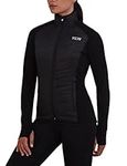 TCA Women's Excel Runner All-Season Reflective Hooded Thermal Water Repellent Packable Running Training Jacket with Pockets - Black, XL