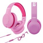 MAJORITY Wired Kids Headphones Over Ear | Comfort Soft Cushion Earpads | Lightweight & Fully Foldable Childrens Headphones Superstar | 85-94db Volume Limiter for School, Travel & Home | Pink