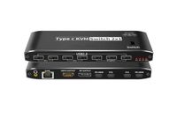 2x1 Type C KVM Switch, 8K Thunderbolt 4 USB C KVM Switch with Ethernet Port RJ45 100W PD Charge 4K 144Hz Type C KVM Switch Switcher for 2 Computer 1 Monitor