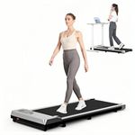 Bigzzia Walking Pad Treadmill, 3 in 1 Under Desk Treadmill, 2.5HP Walking Treadmill with LED Display for Home/Office Use, Adjustable Speed 1-8KM/H, 320LB Capacity, Remote Control, No Assembly (Silver)