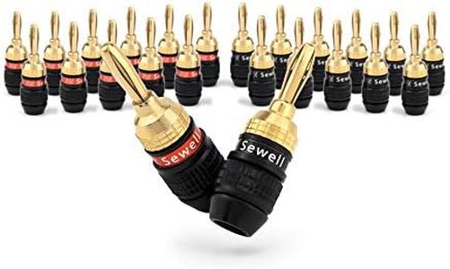 Sewell SW-29863-12 Deadbolt Banana Plugs 12-Pairs by, Gold Plated Speaker Plugs, Quick Connect