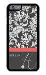 iZERCASE iPhone 6, iPhone 6S Case Personalized Damask with Coral Stripe Pattern Rubber CASE - Fits iPhone 6, iPhone 6S T-Mobile, at&T, Sprint, Verizon and International (Black)