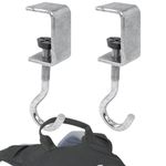 Zolunu Pack of 2 Desk Mount Bag Holder Hook Clamp Backpack Hanger Portable Desk Holder Headphones Holder Reducing Bags