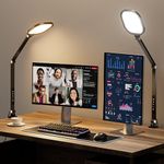 Edge LED Desk Lamp Ring Light for Remote Work Swing Arm Desk Lamp with Clamp | Video Conferencing Lighting, Zoom Webcam, Task Light, Drafting Light, Table Lamp