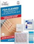 Clozex Emergency Laceration Kit - Repair Wounds Without Stitches. FDA Cleared Skin Closure Device for a Wound Up to 1 1/2 Inches in Length. Complete Kit to Clean, Close, and Cover Wounds.