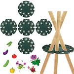 Wigwam Cane Grips, YAANBUNB 5 Pcs Peas Beans Support Bamboo Cane Support Holder Cane Stakes Support Grips Plant Sticks Holder Plant Cane Grips with 12 Holes for Climbing Plants Tomatoes Cucumbers