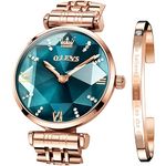 OLEVS Ladies Watches Japanese Quartz Rose Gold Crystal Stainless Steel Fashion Women Wrist Watch Waterproof Luxury Dress Female