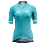 Santic Women’s Cycling Jersey Shorts Seeve Bicycle Jacket Bike Shirt Breathable Quick Dry Reflective Biking Tops Andrea Blue Medium