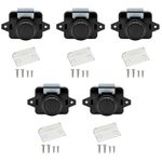 5PCS Push Button Latch Catch Drawer Replacement Keyless Door Lock Cupboard Door Motorhome Caravan Cabinet Knob Zinc Alloy Pop Up for 15-18mm Thickness Cabinet Boat Horsebox Camper Van RV Black